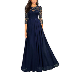 Pbong mid size graduation outfit romantic style teen swag clean girl ideas 90s latina aesthetic Summer Vintage Sexy Lace Women Party Long Dress Elegant Embroidered Hollow Out Chiffon Maxi Dresses Lady Chic Dress