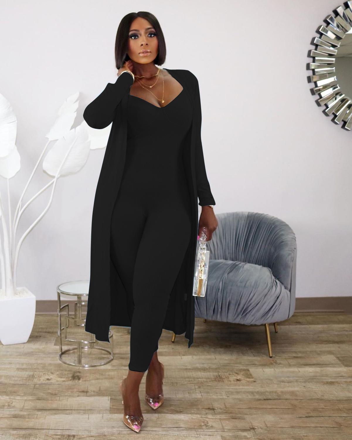 two piece set women 2 piece set women outfits long sleeve cardigans jumpsuit fall clothes for female 2 pieces sets outfits