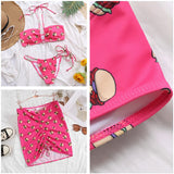3 Pcs Printed Bikini Set High Waist Swimwear Women Sexy Bathing Suit Biquini Push Up Swimsuit Women's Bikinis Beach Wear Pbong mid size graduation outfit romantic style teen swag clean girl ideas 90s latina aesthetic