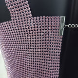 Pbong  mid size graduation outfit romantic style teen swag clean girl ideas 90s latina aesthetic freaknik tomboy swaggy going out  Glitter Nightclub Backless Rhinestone Tank Top Women Sexy Metal Crystal Diamonds Sequined Night Club Party Wear Crop Top