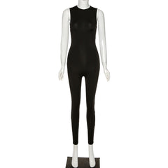 Basic Bodycon Jumpsuit For Women‘s Clothing Casual Brown Fitness Rompers Y2K Playsuit Activity Streetwear Overalls