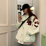 Jacket Women Jackets Oversized Baseball Punk Clothes Autumn/winter New Clothes Korean Students Thickened Plus Velvet Sweatshirt