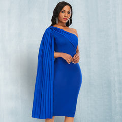 Pbong mid size graduation outfit romantic style teen swag clean girl ideas 90s latina aestheticWomen Party Dress Blue Elegant Celebrity Sexy One Shoulder Ruched Ribbon Bodycon Plus Size Red Dinner Date Out Night Dresses XL
