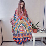 Pbong mid size graduation outfit romantic style teen swag clean girl ideas 90s latina aestheticMoroccan Kaftan Bohemian Printed Summer Dress Long Tunic Women Plus Size Beach Wear Swim Suit Cover Up Robe de plage