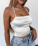Pbong mid size graduation outfit romantic style teen swag clean girl ideas 90s latina aestheticCrop Top Women Y2k Backless Printed Tube Top Sexy Spahetti Strap Back Bandage Summer Top Ladies Hem Asymmetric Camisole