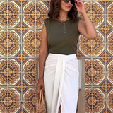 Woman White Lacing Irregular Skirt Spring Fashion Woman High Waisted Pleated Skirts Ladies Chic Solid Bow Beach Skirt