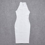 Pbong mid size graduation outfit romantic style teen swag clean girl ideas 90s latina aesthetic  Women Vintage HL Bandage Dress Turtleneck Sleeveless Party Celebrity White Bodycon XL Wine Red Black Vestido