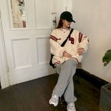 Jacket Women Jackets Oversized Baseball Punk Clothes Autumn/winter New Clothes Korean Students Thickened Plus Velvet Sweatshirt