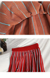 Summer Runway Knit Skirt Suit Women Short Sleeve Flower Sweater Top+Mini Pleated Skirt Set Girls Student 2pcs Suit