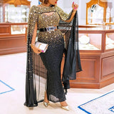Pbong  mid size graduation outfit romantic style teen swag clean girl ideas 90s latina aesthetic new women elegant top quality evening party cloak long dress sexy sheath gradient sequined evening dress