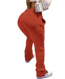 mid size graduation outfit romantic style teen swag clean girl ideas 90s latina aesthetic freaknikStacked Pants Women Solid High Waist Drawstring Bell Bottom Flare Pleated Pants Casual Active Leggings Thick Sweatpants Trousers