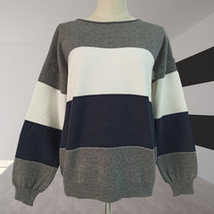 Loose Autumn Winter Striped Sweater Women Pullover Plus Size Womens Sweaters High Quality Oversized Color Block Sweater Jumper