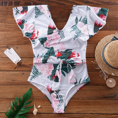 Pbong mid size graduation outfit romantic style teen swag clean girl ideas 90s latina aestheticVintage Butterfly Sleeve One-Piece Swim Suits Boho Floral Printed Swimwear Bathing Suit Sexy Swimming Suit For Women Swimsuit L8