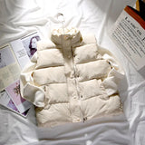 Winter Warm Cotton Padded Vest women Sleeveless Parkas Jackets
