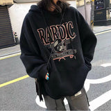 new velvet padded hooded sweatshirt women loose Korean style street clothes women's jacket Harajuku print hoodie
