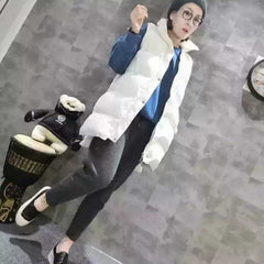 Women Long Thick Warm Cotton Padded Puffer Vests Sleeveless Parkas Jacket