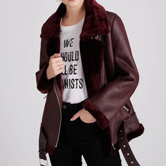 Winter Coats Women Thick Faux Leather Fur Sheepskin Coat Female Fur Leather Jacket Aviator Jacket Casaco Feminino