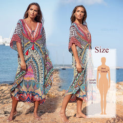 Pbong mid size graduation outfit romantic style teen swag clean girl ideas 90s latina aestheticMoroccan Kaftan Bohemian Printed Summer Dress Long Tunic Women Plus Size Beach Wear Swim Suit Cover Up Robe de plage