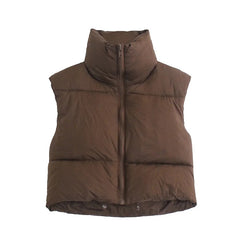 Spring Casual Woman Black Loose Short Vest Female Fashion Oversized  Solid Color Tank Ladies Basic Warm Sleeveless Jacket