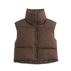 Spring Casual Woman Black Loose Short Vest Female Fashion Oversized  Solid Color Tank Ladies Basic Warm Sleeveless Jacket
