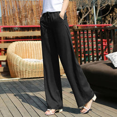 Wide Leg Pants Women Oversize Korean Summer Chic Fashion Black Plaid Womens Trousers High Waist Pockets Schoolgirls Streetwear