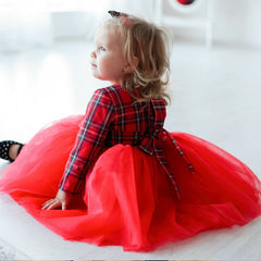New Year Family Matching Clothes Christmas Mother Daughter Dresses Mommy And Me Plaid Mom Dress Kids Child Outfit Autumn