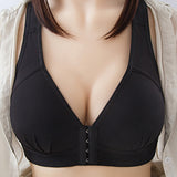 Plus Size Sexy Push Up Bra Front Closure Solid Color Brassiere Wireless Bralette Breast Seamless Bras for Women DE105