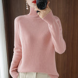 Turtleneck Pullover Fall/winter Cashmere Sweater Women Pure Color Casual Long-sleeved Loose Pullover Bottoming Women&#39;s