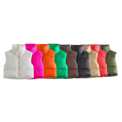 Spring Casual Woman Black Loose Short Vest Female Fashion Oversized  Solid Color Tank Ladies Basic Warm Sleeveless Jacket