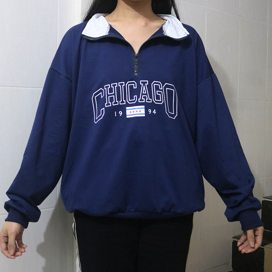 Vintage Bear Embroidery Sweatshirts Women Harajuku Streetwear Casual Long Sleeve Crewneck Oversized Fashion Hoodie Korean Girls