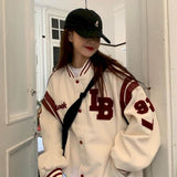 Jacket Women Jackets Oversized Baseball Punk Clothes Autumn/winter New Clothes Korean Students Thickened Plus Velvet Sweatshirt