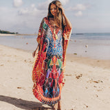 Pbong mid size graduation outfit romantic style teen swag clean girl ideas 90s latina aestheticMoroccan Kaftan Bohemian Printed Summer Dress Long Tunic Women Plus Size Beach Wear Swim Suit Cover Up Robe de plage