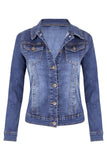 Hot sale woman long sleeve denim jacket fashion slim stretch jeans jacket coat spring autumn woman clothing S-2XL new arrival