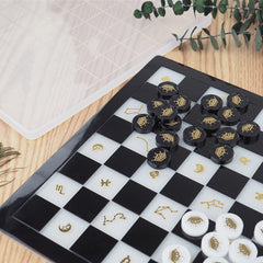 Chess Kit Epoxy Resin Silicone Molds International Chess Pieces Checkers Checkerboard UV Crystal Mould For Diy mold tools