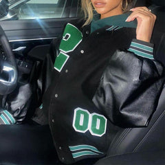 Spring And Autumn Vibe Style Baseball Uniform New Bomber Jacket For Women Fashion Retro Clothes Streetwear Oversized Coat