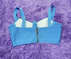 Pbong High quality Blue Two Pieces Set Bodycon Rayon Bandage Set Evening Party Sexy Fashion Outfit