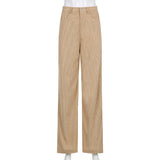 ALLNeon Indie Aesthetics Solid Corduroy Wide Leg Pants Y2K Fashion High Waist Baggy Pants Vintage 90s Streetwear Brown Trousers