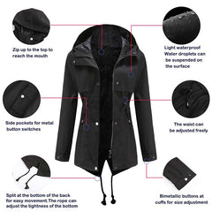 Trench Coat For Women New Autumn Fashion Long Sleeve Plus Size Overcoat Female Casual Outwear Loose Hooded Windbreaker