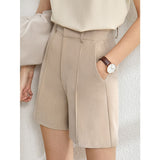 Amii Minimalism Spring Suit Female Offical Lady Blazer Women,Lace Vneck Tanks,High Waist Women's pants Female Shorts 12060909