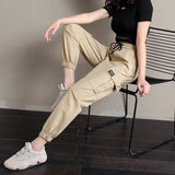 Women Cargo Pants Casual Streetwear Harajuku Pants Hip Hop Harem Pants Jogger Sweatpants High Waist Loose Female Trousers