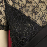 Black Dress Lace Patchwork Elegant for Women Party Sheer Sleeves Slim See Through Mermaid Large Size Lady Homecoming Robes Gowns Pbong  mid size graduation outfit romantic style teen swag clean girl ideas 90s latina aesthetic