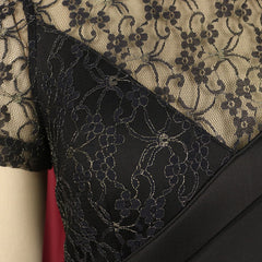 Black Dress Lace Patchwork Elegant for Women Party Sheer Sleeves Slim See Through Mermaid Large Size Lady Homecoming Robes Gowns Pbong  mid size graduation outfit romantic style teen swag clean girl ideas 90s latina aesthetic