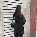 No Hat Hoodies Harajuku BF Style Black Hip-hop Chic Teens Sweatshirts Autumn Trendy All-match Daily Simple Womens Streetwear New
