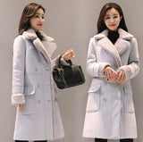 winter jacket women plus size clothing for women Warm Velvet Thicken Faux Suede Long Coats Parka Female Double Breasted Jacket