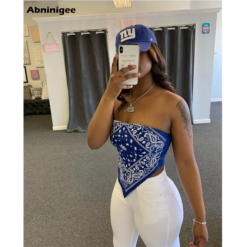 Pbong mid size graduation outfit romantic style teen swag clean girl ideas 90s latina aestheticCrop Top Women Y2k Backless Printed Tube Top Sexy Spahetti Strap Back Bandage Summer Top Ladies Hem Asymmetric Camisole