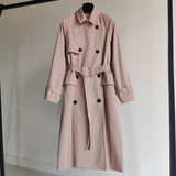 UK Brand new Fashion Fall /Autumn Casual Double breasted Simple Classic Long Trench coat with belt Chic Female windbreaker