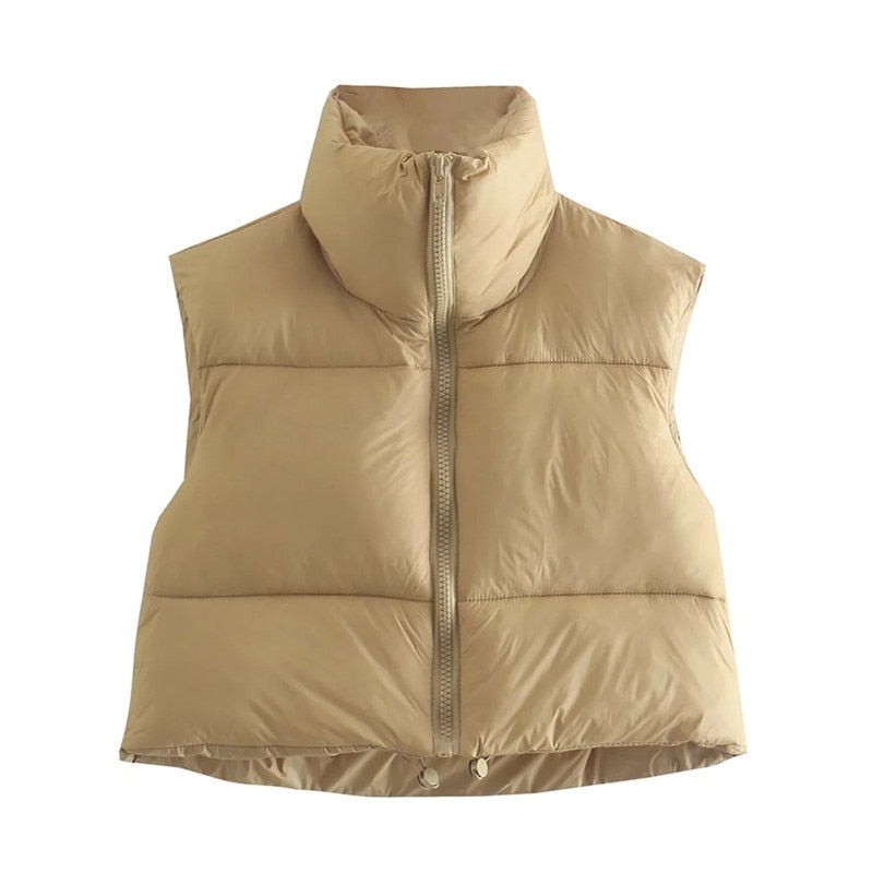 Spring Casual Woman Black Loose Short Vest Female Fashion Oversized  Solid Color Tank Ladies Basic Warm Sleeveless Jacket
