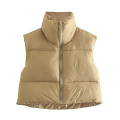 Spring Casual Woman Black Loose Short Vest Female Fashion Oversized  Solid Color Tank Ladies Basic Warm Sleeveless Jacket