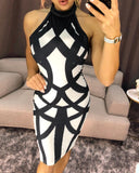 Women Fashion Summer Spring Halter Bandage Backless Bodycon Dress Sleeveless Mini Sexy Party Dress