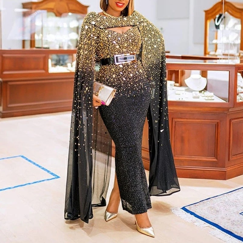 Pbong  mid size graduation outfit romantic style teen swag clean girl ideas 90s latina aesthetic new women elegant top quality evening party cloak long dress sexy sheath gradient sequined evening dress